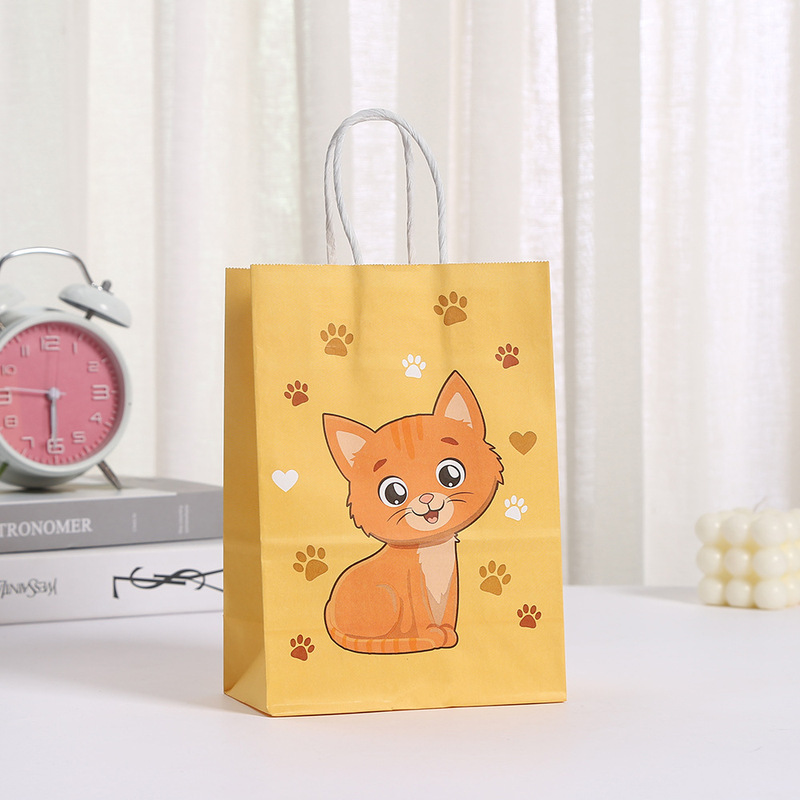 国境を越えた売れ筋小動物猫シリーズキャンディーギフトバッグプリントクラフト紙袋ショッピングバッグ|undefined