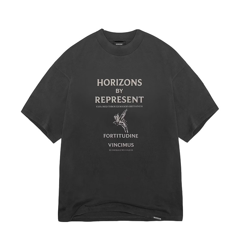 Represrep杜賓犬水洗いして古いアメリカのファッションブランドのヴィンテージのレトロなサメの半袖のtシャツの男をします。|undefined