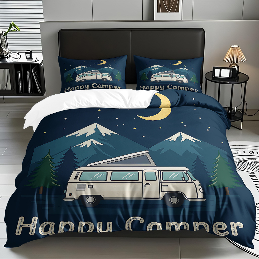 Ventas transfronterizas textiles caseros de ocio viento camping impresión digital abrasión quilt kit fuente de fábrica TEMU / JIT