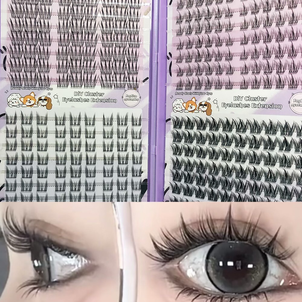 Serie de pestañas postizas transfronterizas Libro de pestañas de comercio exterior Pestañas postizas en inglés completas Pestañas postizas de gran capacidad, pelo segmentado de un solo racimo