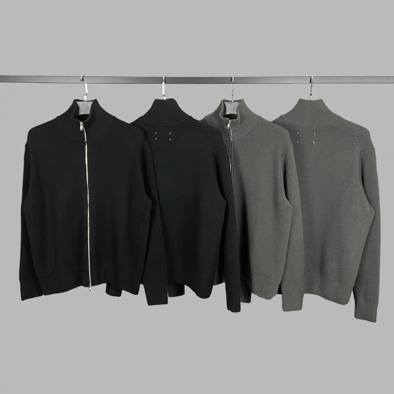 Heavy Weight Margiela Style Margiela Turtleneck Zipper Cardigan Sweater Warm Jacket Mm6 Knitwear