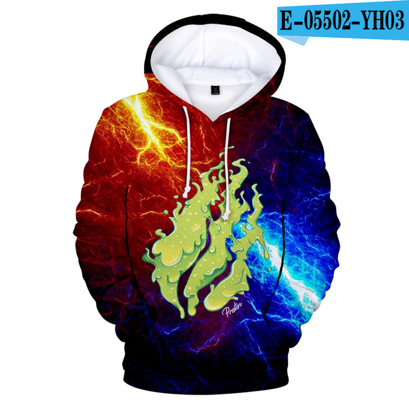 Amazon Cross-Border New Product 3D Spark Sweatshirt Personalized Digital Casual Fashion Printed Hooded Sweatshirt