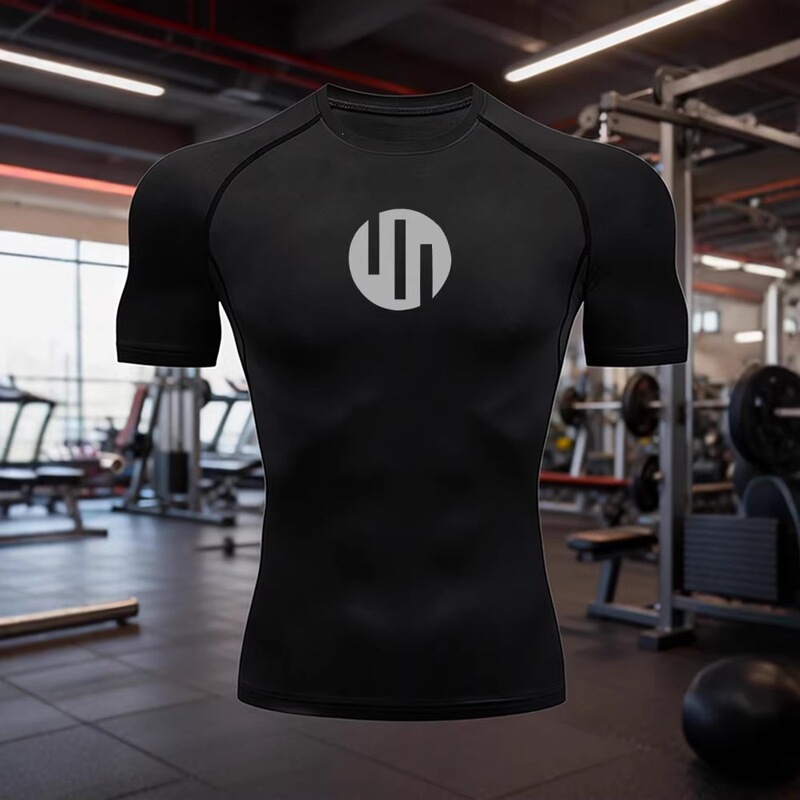 Cross-Border New Amazon European and American Men's Quick-Dry Sports T-Shirt, Elite Combat Fitness Training Compression Short-Sleeve Shirt