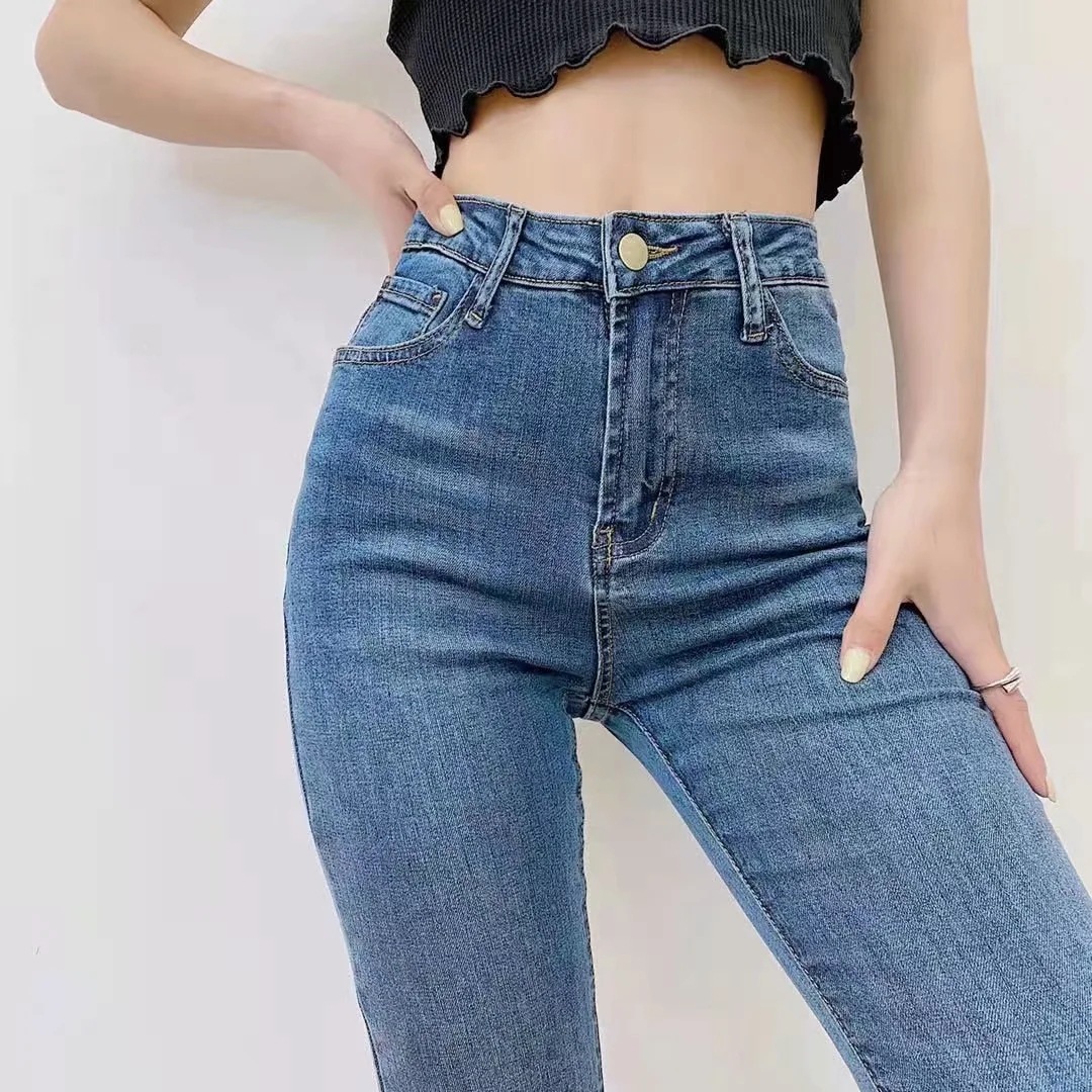 high-stretch denim flared pants  NSHS45849