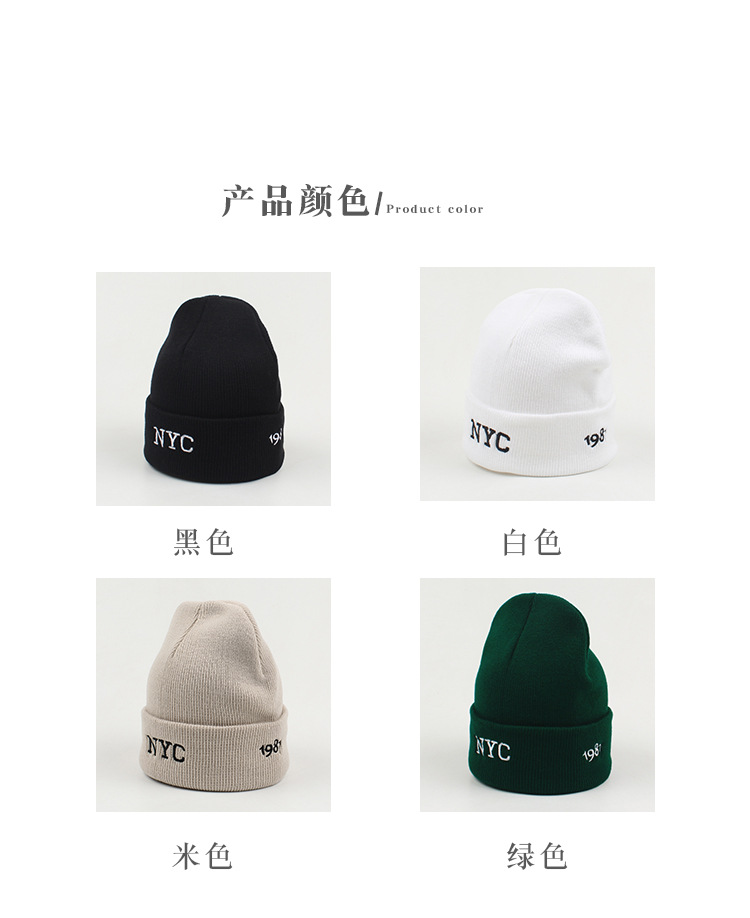fashion letter embroidered warm Knitted hat wholesale Nihaojewelry NHXO399220picture2