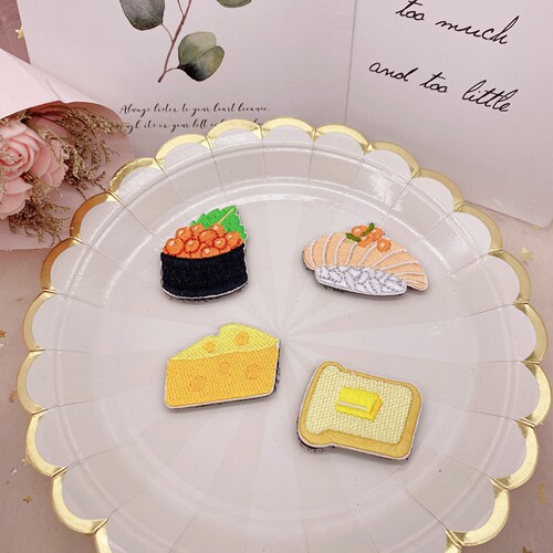 Treasure No. 1 Funny Food Sushi Embroidery Bangs Stickers Fixed Magic Stickers Posting Children's Broken Hair Stickers Magic Stickers