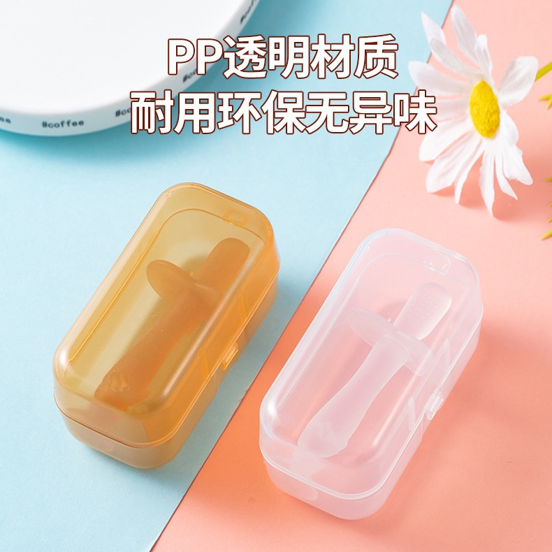 Factory-direct baby teething sticks—liquid silicone teething suction-cup teething sticks, packaged in a brand-new storage box.