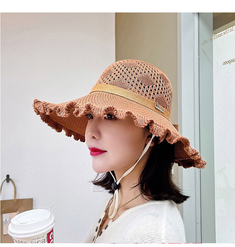 Women's Simple Style Classic Style Solid Color Metal Flat Eaves Sun Hat display picture 1