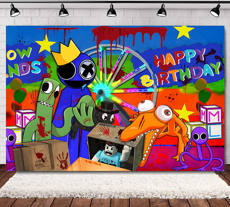Amazon Cartoon Rainbow Friends Mickey Ice and Snow Children's Birthday Party Photo Photography Background Cloth Decoration Supplies
