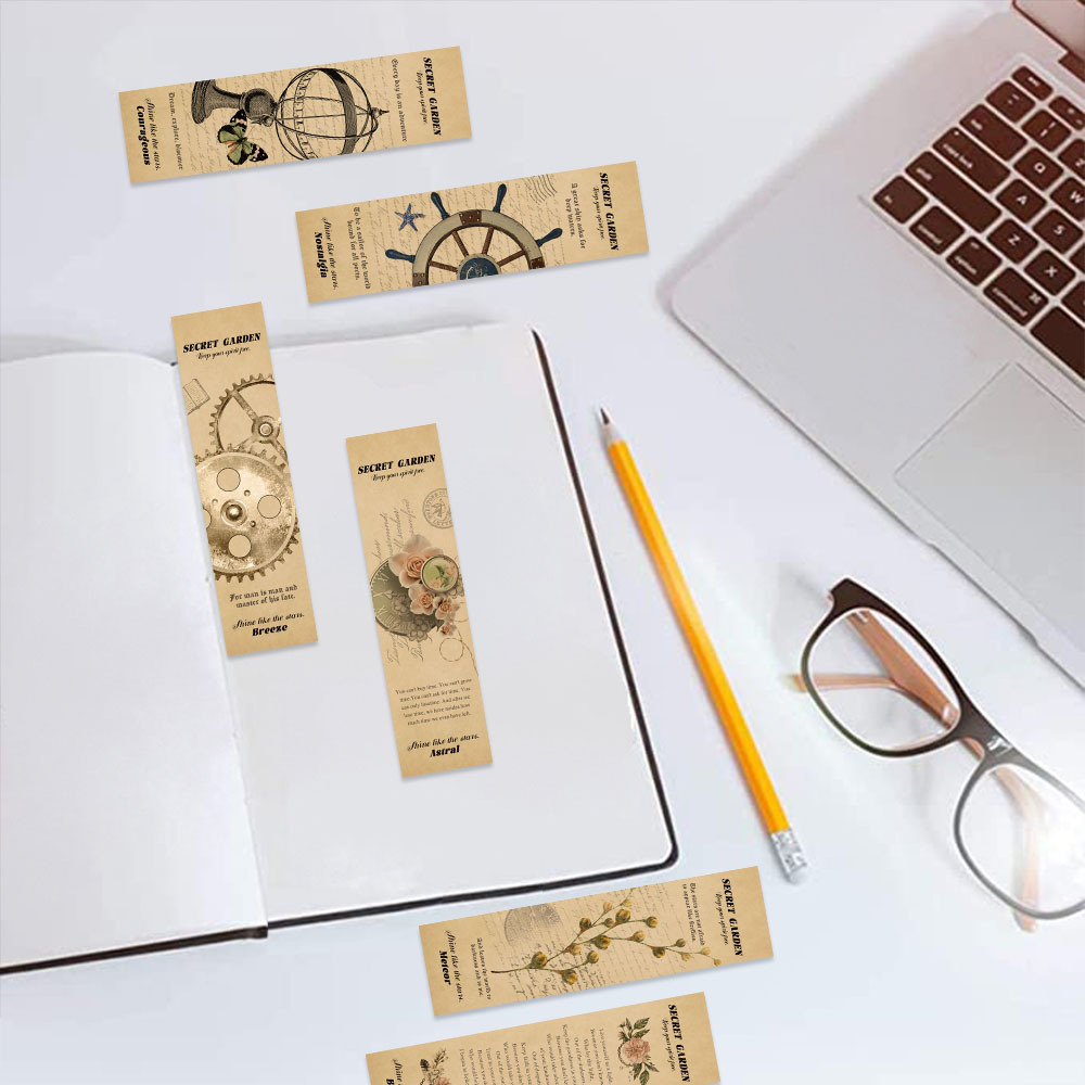 68g Weight Bookmark Stationery Type a Pack of 30 Quantity School, Graduation Occasion Paper Material Letter, Rose Pattern Retro, Pastoral Style A Pack Of 30 Letter Rose School Graduation Paper Retro Pastoral Bookmark 4