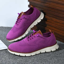 2023英伦风男鞋夏季透气运动鞋飞织网面鞋男跨境大码48码跑步潮鞋