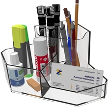 【定制】化妆笔刷收纳桶透明ps材质塑料桌面收纳盒带分格储物