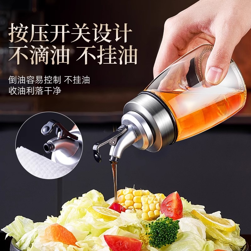 Aceitera de Vidrio Anti Goteo con Inyección de Presión para Cocina