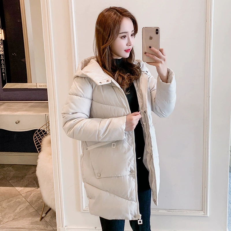 Длинная пуховая хлопковая одежда с капюшоном, женская новая зимняя Свободная куртка больших размеров с хлопковой подкладкой, пальто, внешняя торговля, 2022