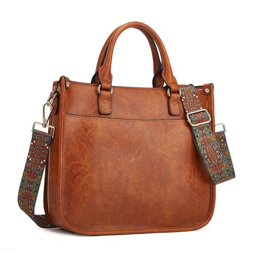 Ladies Handbag for Commuting, Soft Leather Large Capacity Crossbody Bag with Shoulder Support