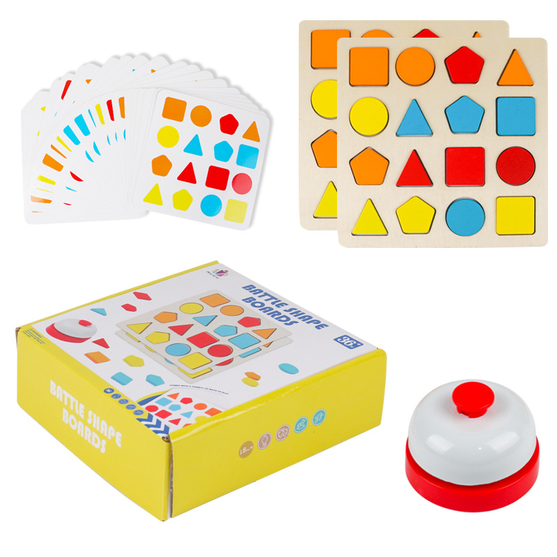 Montserrat Educación temprana Geometría de pares Puzzles Bloques de construcción Niños Puzzles mano agarrar Juguete cognitivo de madera 2 - 3 años