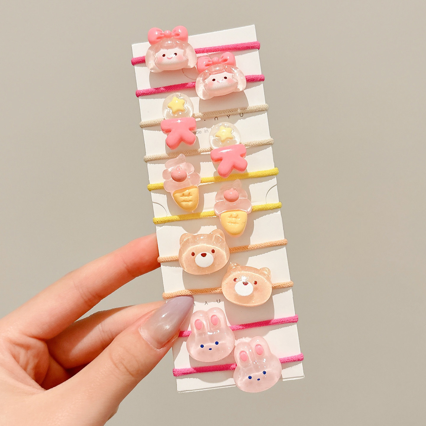 Caricatura encantadora anillo de pelo pulgar no daña el cabello de los niños correa de correa pequeña cuerda de cabello para niñas cuerda de cabello