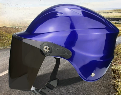 Motosiklet kaskı (dəbilqə): Cross-Border Use, Electric Vehicle Helmets - windproof-hat-blue-with-tea-mirror