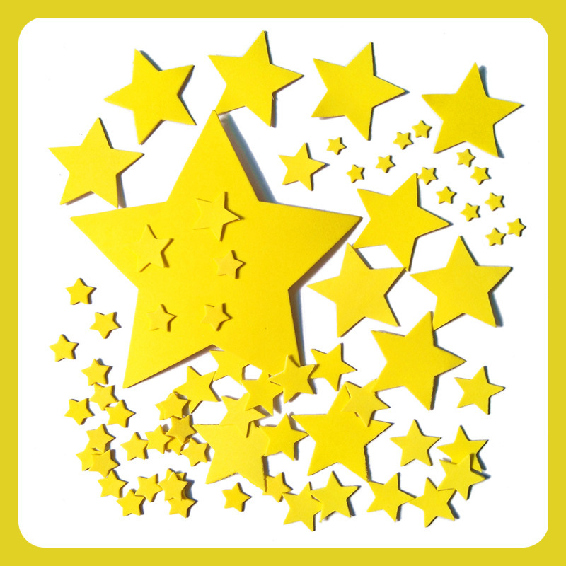 20 sizes optional yellow five-pointed star EVA foam bonus stickers kindergarten classroom layout decorative stickers