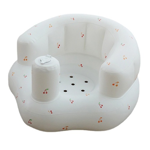 Ins Korean-style portable cherry baby anti-fall learning seat baby children sofa bath stool dining chair PVC inflatable toy