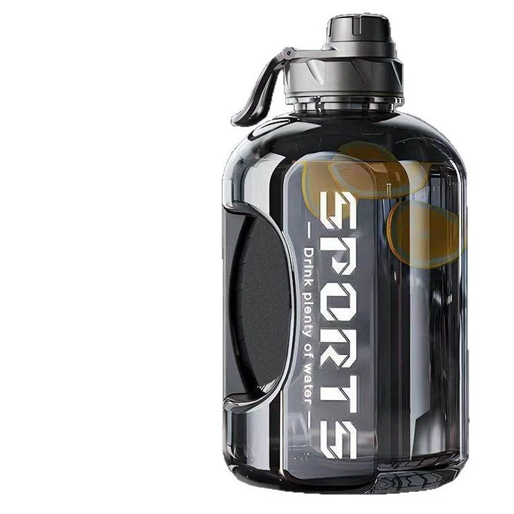 Capacious plastic summer sports bottle, space handheld straw for men and women for elementary school students with glass
