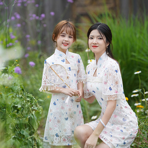 Children Tang suit Chineses dresses Qipao Dresses for girls model of parent-child outfit and daughter of qipao dress to restore ancient style cheongsam skirt 