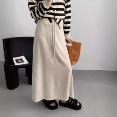 韓国版高級感シンプルニットスカート