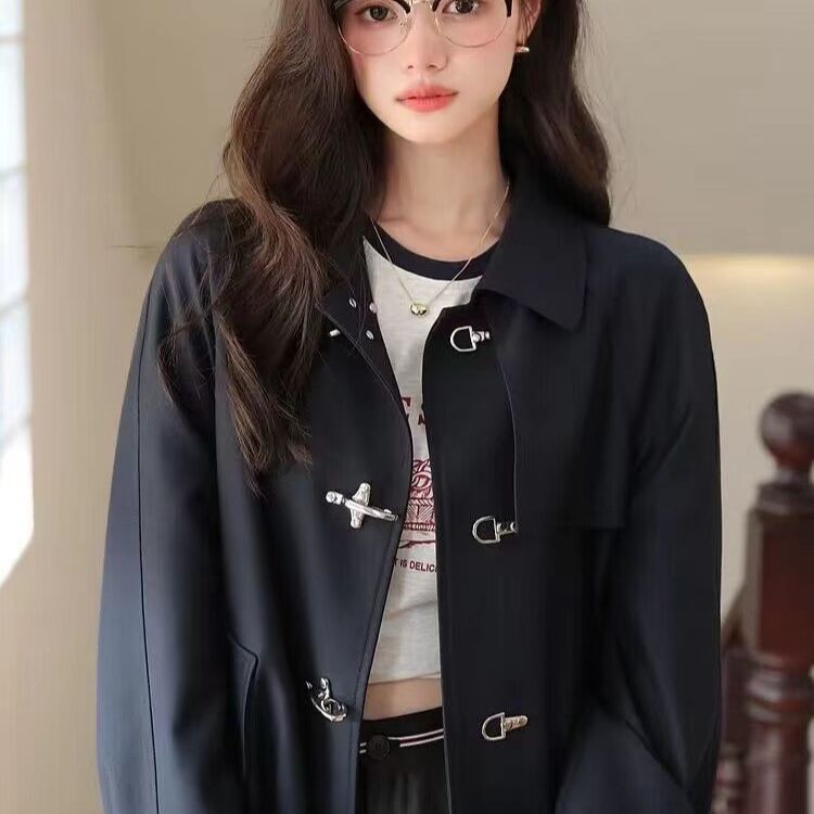 风衣外套女2025年春秋新款法式感英伦学院西装小个子大衣潮|undefined