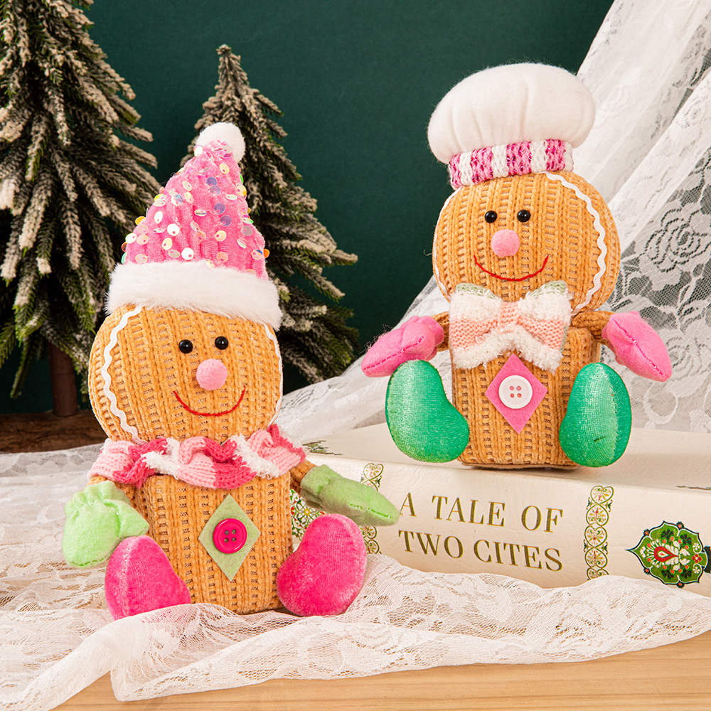 New Christmas luminous hat gingerbread man party decorations children's gifts cross-border doll decoration supplies