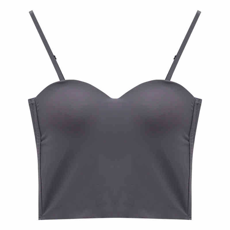 Damen-Camisole aus Eisseide, rückenfrei, einteiliger BH mit festen Cups, verstellbaren Trägern und kurzen Trägern_voghion.com