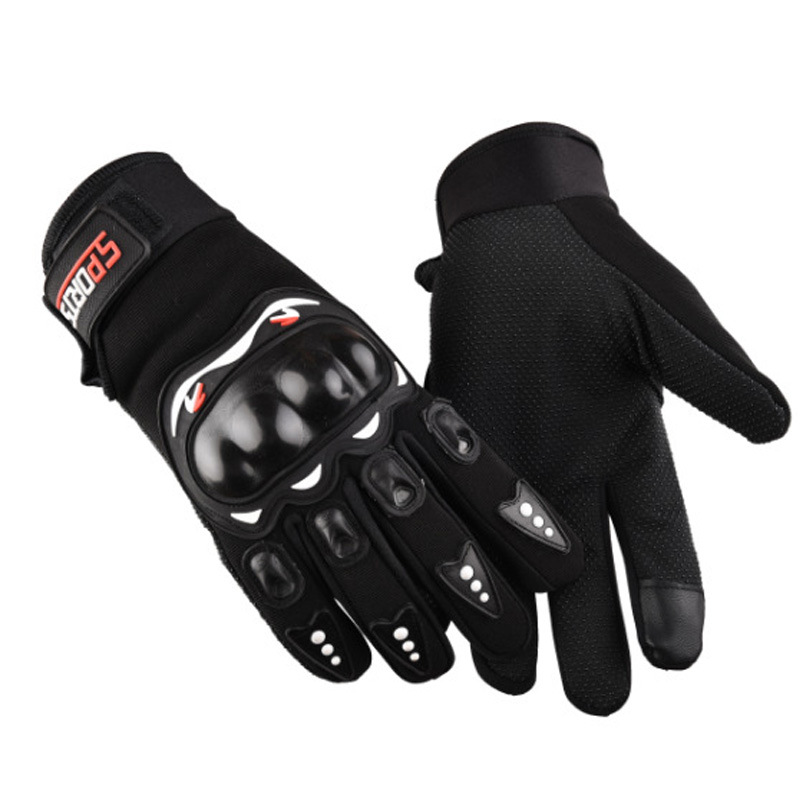 Guantes de articulación protectora de cáscara dura motocicleta deportes al aire libre montar transpirable antideslizante dedo largo dedo completo guantes de motocicleta
