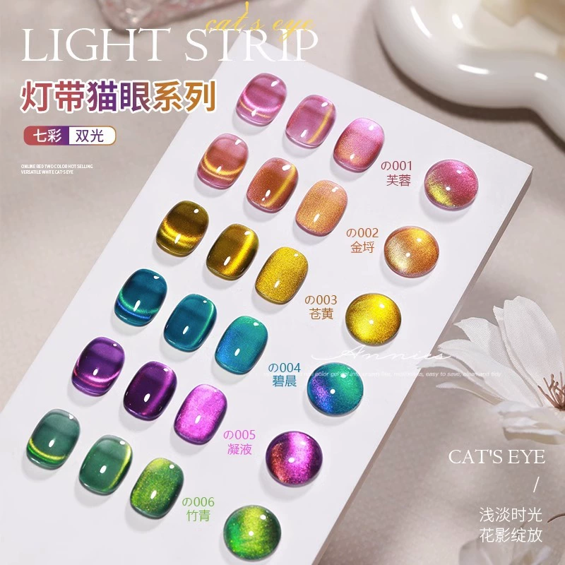 Enni Shi Lighting с кошачьим глазом лак для ногтей 2025 Новый полный набор двойного света льда через кошачий глаз лак для ногтей