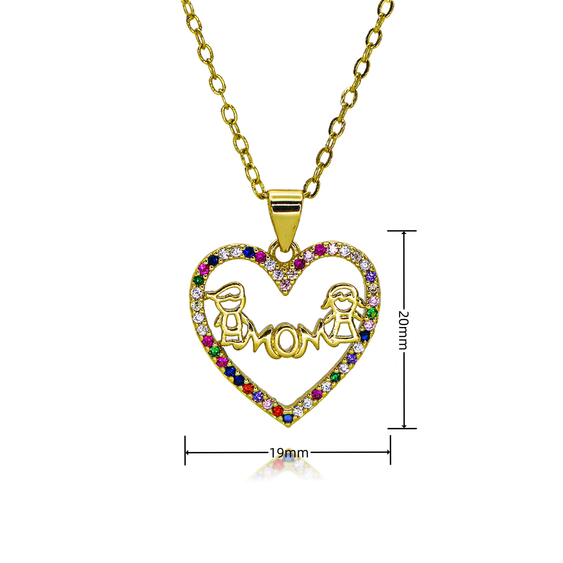 Mother'S Day Festival Wholesale Jewelry Simple Style Classic Style Letter Heart Shape Copper Pendant Necklace Cable Chain