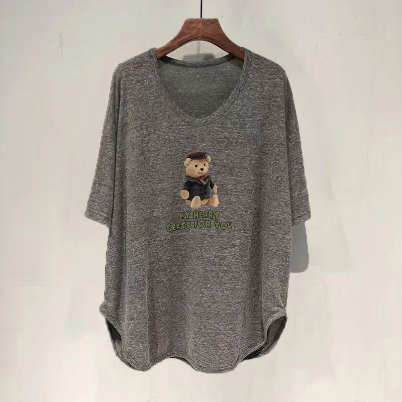 ファットmm 150kg ゆったり大きいサイズ ミドル丈 UVカラー 半袖 Tシャツ レディース 夏新作 韓国版 痩身お腹カバートップ|undefined