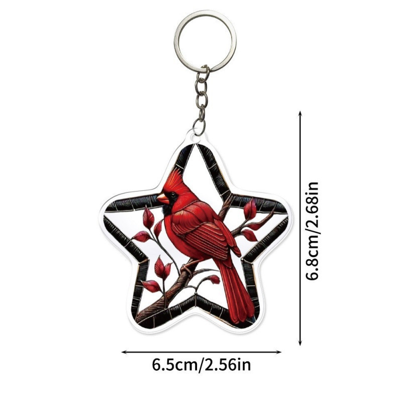 Cross-Border New 2D Lovebirds Acrylic Keychain in Stock Wholesale Anime Five-Pointed Star Student Backpack Pendant