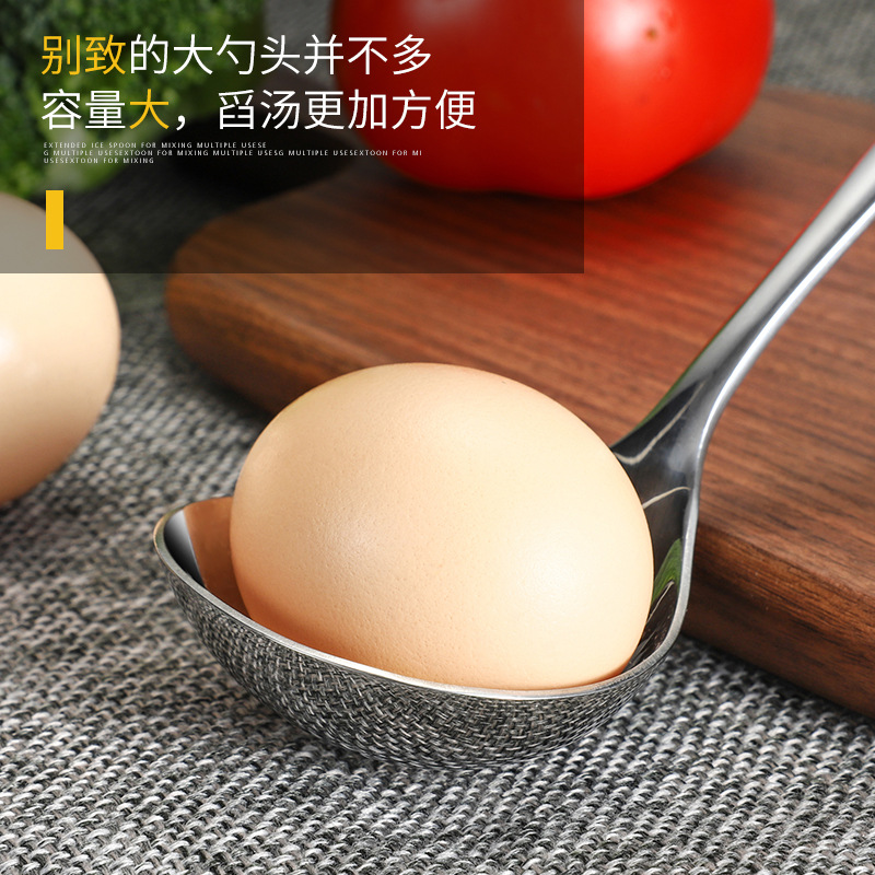 304 cuchara de acero inoxidable subred rojo sopa coreana cáscara engrosada hogar gran cabeza cuchara mango largo profundización plato cuchara al por mayor