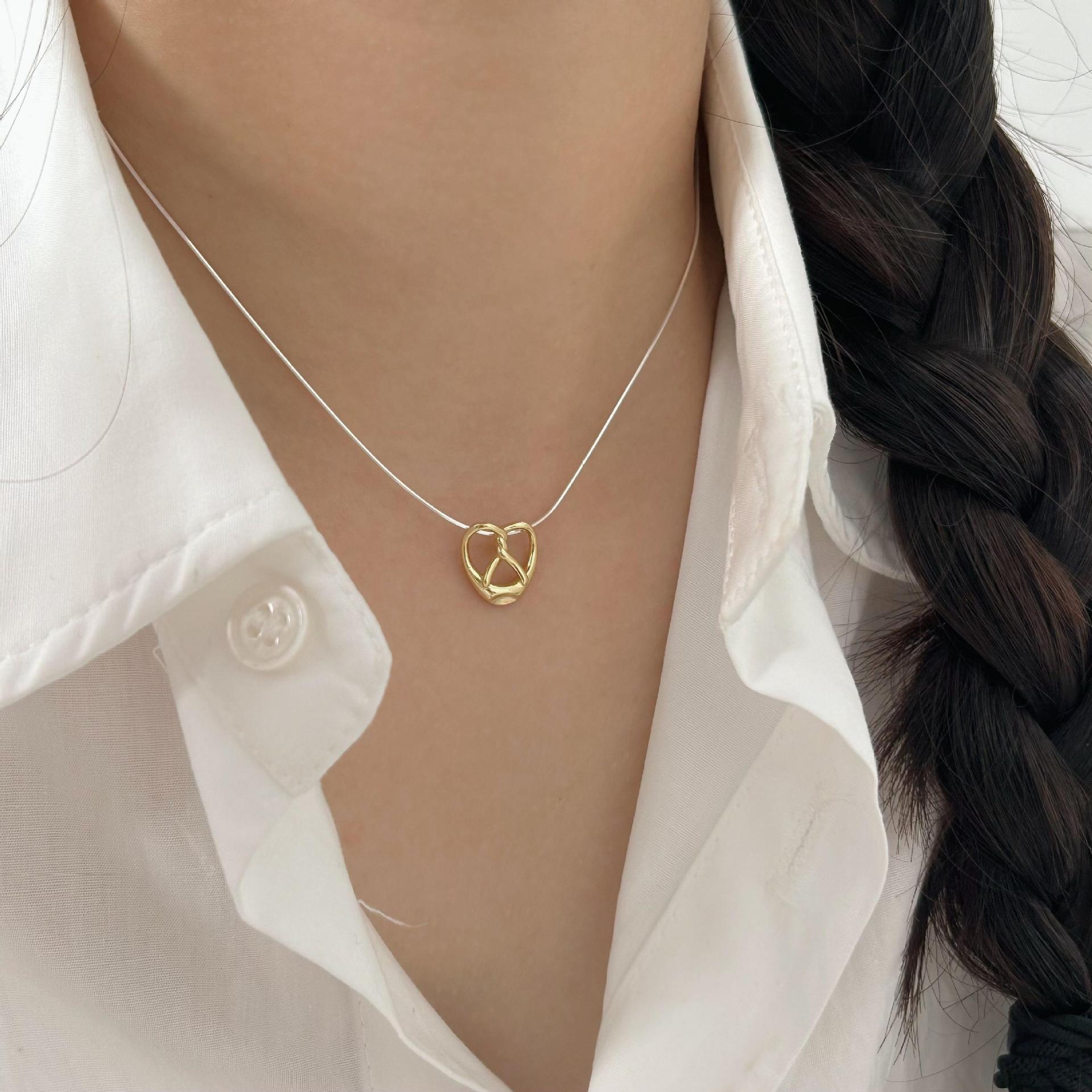 925 sterling silver Chain Material 925 Sterling Silver Plating Heart Shape Pendant Necklace