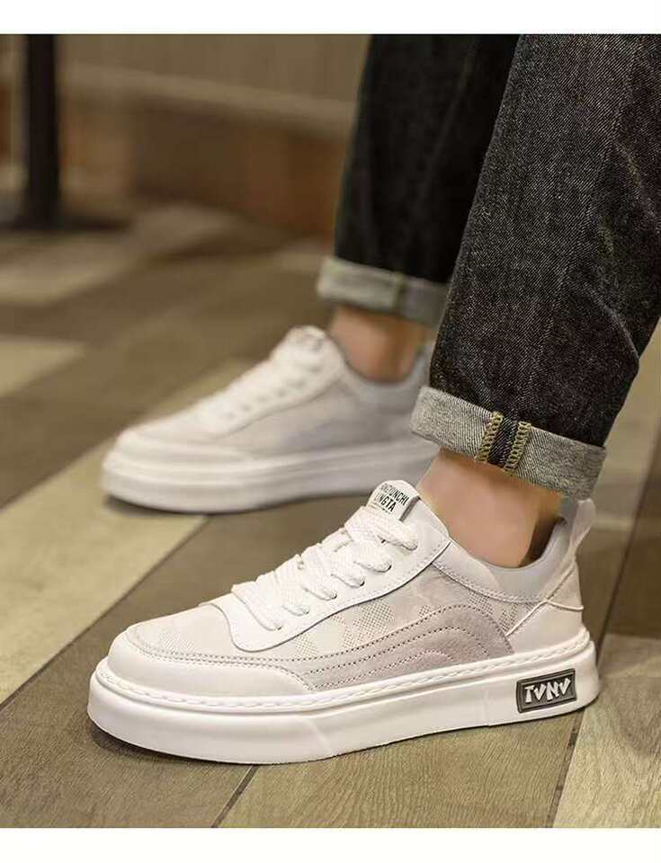 Giày nam vải canvas thoáng khí, giày thể thao cổ thấp chống trơn trượt, đế cao 3 cm — F 9355m màu, F9355 màu đen chi tiết 16