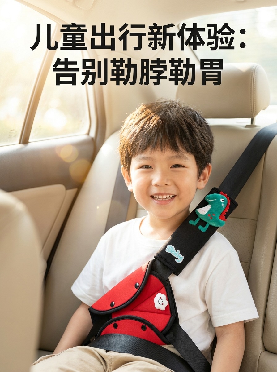 Car Seatbelt Shoulder Pad, Children's Anti-Neck Strangulation Protective Cover, Cartoon Car Seatbelt Belly Protector, Cross-Border Hot Item