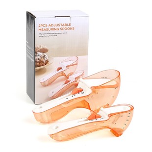 Adjustable measuring spoon with scale plastic baking measuring spoon with magnet adjustable spoon kitchen gadget