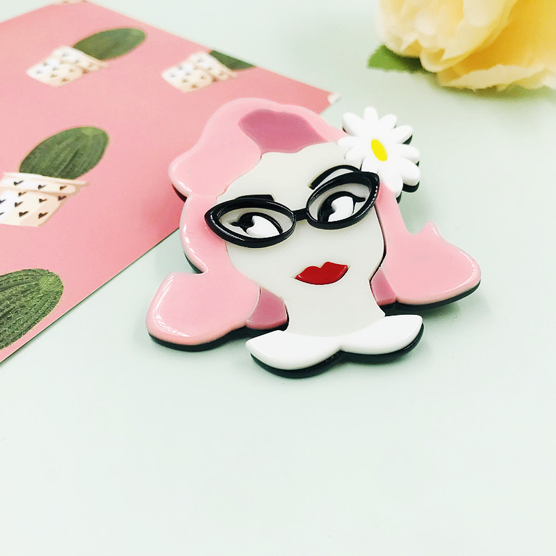 Fashion Style Fashion Pin Cartoon Character Arylic Women'S Brooches