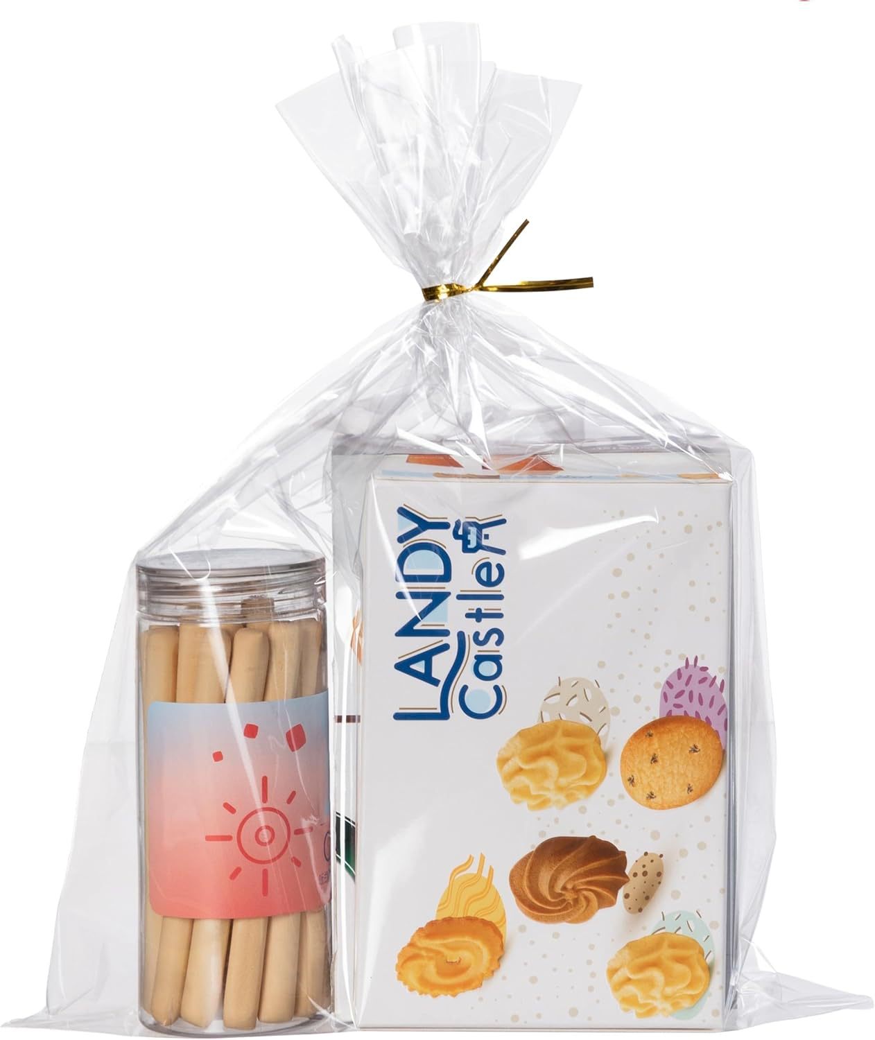 Lotes transparentes de bolsas de vidrio cóncavas insertadas en bolsas de plástico de bolsillo plano de pan dulces palomitas de maíz