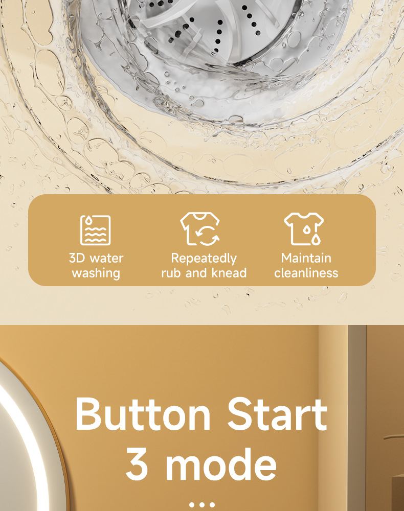 Vollautomatischer, kabelloser, tragbarer Wäschebecher mit Ladefunktion, Mini-Waschmaschine für Unterwäsche und Socken, kleine Waschmaschine, für Reisen und Zuhause_voghion.com