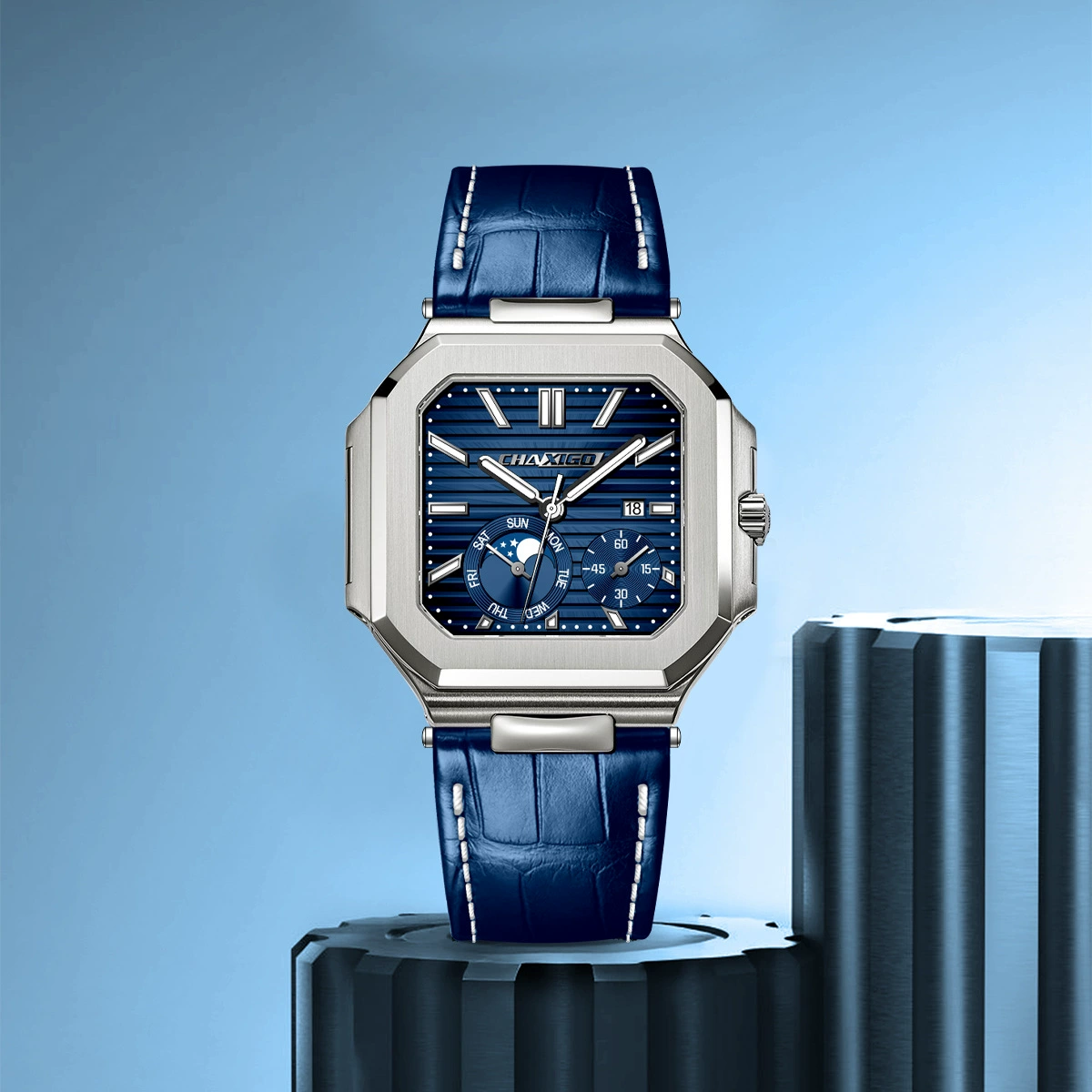 CHAXIGO Горячая распродажа через границу Швейцарский бренд Декоративные водонепроницаемые кварцевые часы Модные мужские часы Оптом