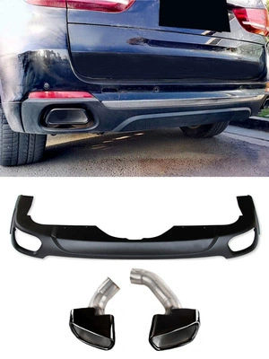 Exhaust pipe – Black Exhaust Pipe - f15-square-mouth-tail-throat-black-tail-lip-pair