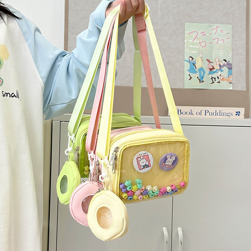 Japanese girl ins transparent pain bag 2024 early autumn new style shoulder crossbody bag women's versatile casual mobile phone small bag