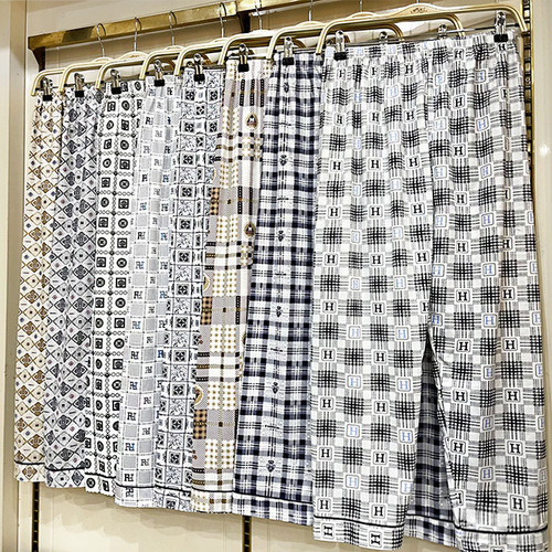 Men's Summer Pure Cotton Thin Long Pants Loose Casual Outerwear Home Pants with Double Pockets