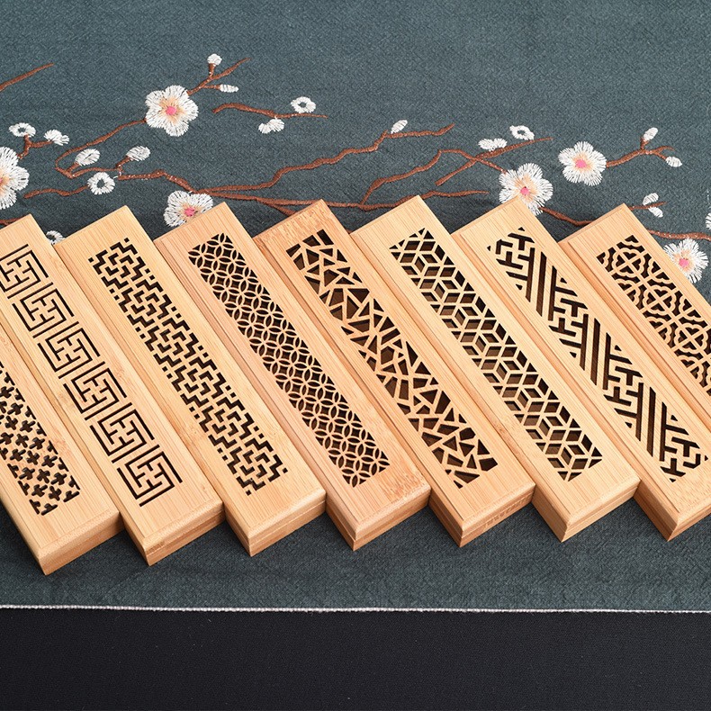 楠竹香盒香插线香炉卧香燃香盒熏香炉盘香炉香薰木盒竹木储香盒