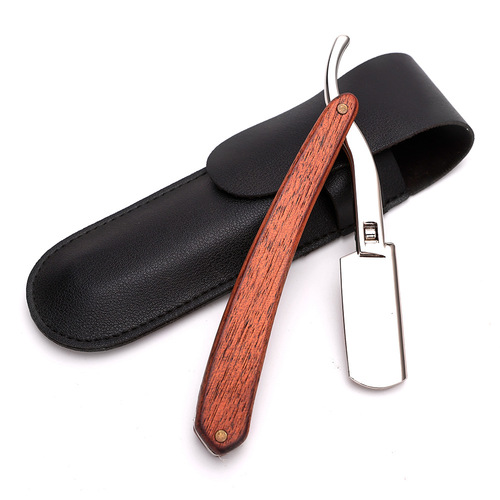 Old-fashioned manual shaving razors, barbershop home facial cleaning razors, hairdressing razors, sheath razor stand set
