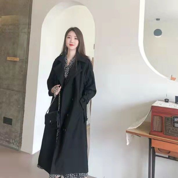 今年流行风衣2025新款秋装坠感中长款外套女过膝气质女神范英伦风|undefined